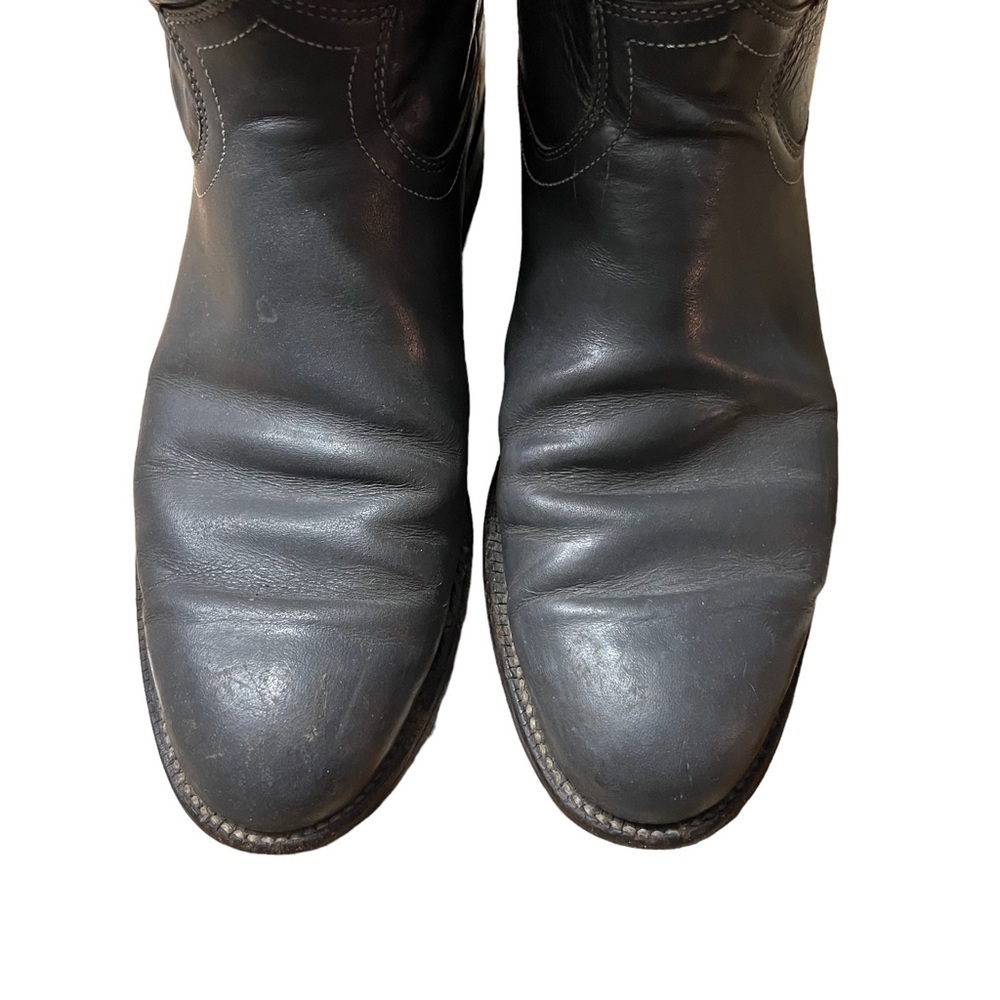 JUSTIN BOOTS Roper Blue Gray Leather Cowgirl Boots Size 7A - Picture 5 of 11